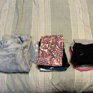 Kids Casual Bottoms - Black, Gray, Floral, Denim 12 items, girls size 12